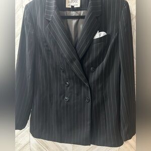 Vintage Kasper Pin Stripe Double Breast Suit Jacket